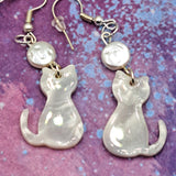 Cat Earrings by Gato Arteiro - White