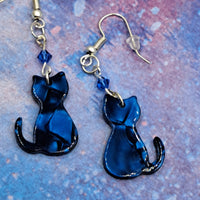 Cat Earrings by Gato Arteiro - Dark Blue